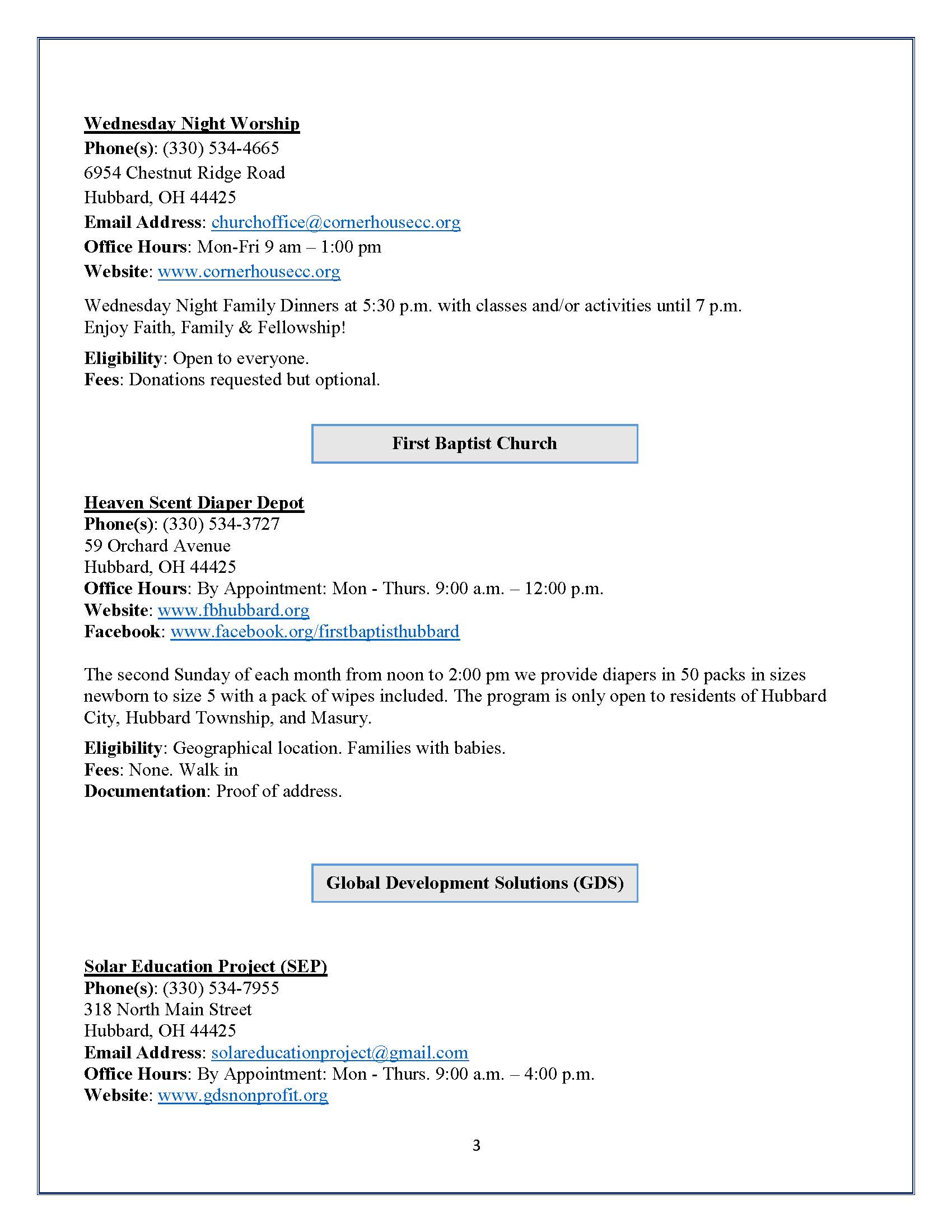 Hubbard Community Directory Hubbard Public Library